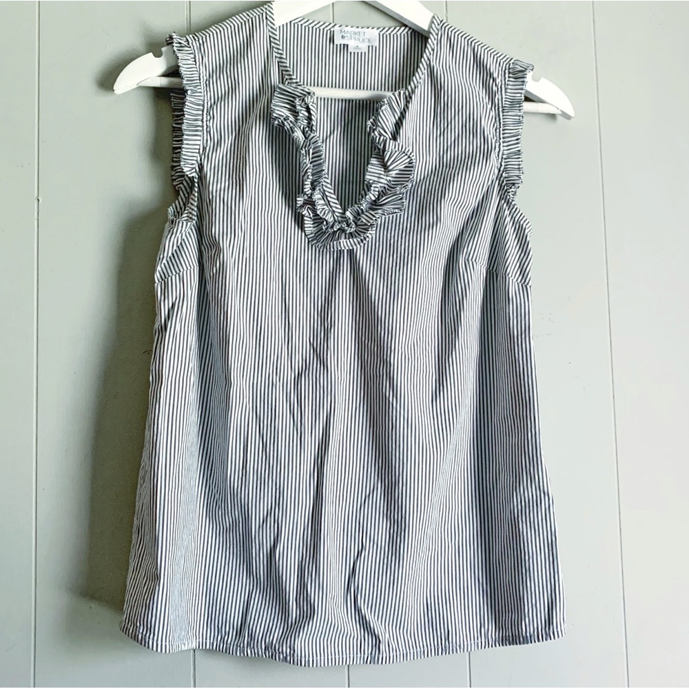 MARKET & SPRUCE Striped Sleeveless Shell Top Cami Blouse XS P